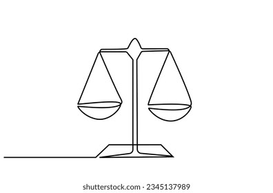 scales of justice simple icon line art