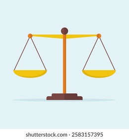 Scales of justice from two sides in flat design style