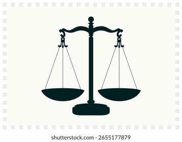 Maßstäbe der Gerechtigkeit. Vektorgrafik des Symbols für Gerechtigkeit und Ausgewogenheit. Universale Symbolserie. 