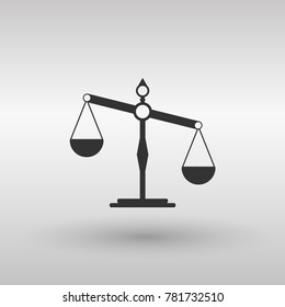 Scales of Justice vector icon.