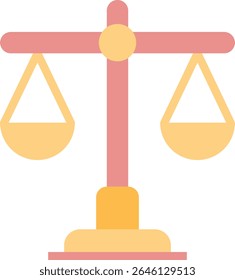 Scales Of Justice Vector Icon Law And Justice, Vector Style Flat Icon. 