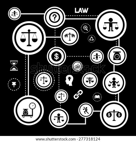 scales justice vector icon set 