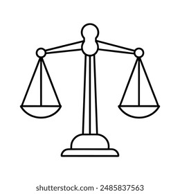 Scales of justice vector line art icon logo