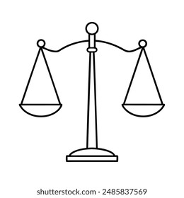 Scales of justice vector line art icon logo