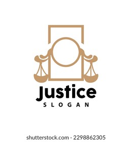Scales of Law Logo, Scales of Justice Vector, Simple Line Design, Icon Symbol Illustration