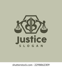 Scales of Law Logo, Scales of Justice Vector, Simple Line Design, Icon Symbol Illustration