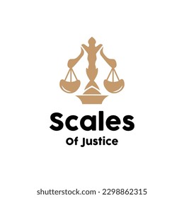 Scales of Law Logo, Scales of Justice Vector, Simple Line Design, Icon Symbol Illustration