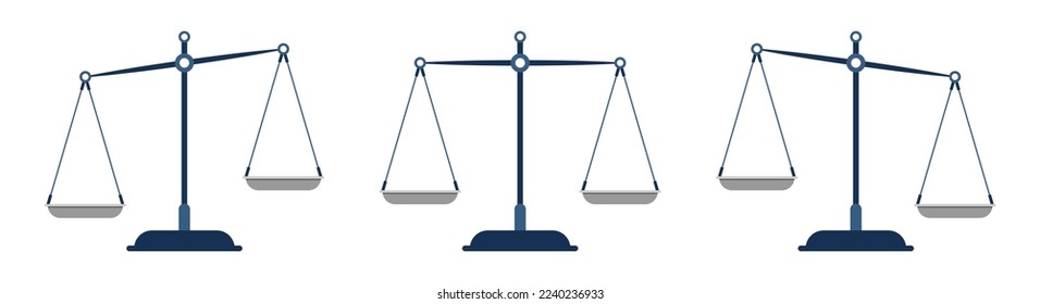 Scales libra balance flat design three different variation