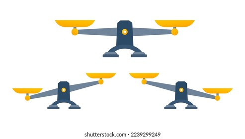 Scales, Libra icon. Bowls of scales in balance.