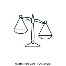 Scales in line design. Libra icon. Scales of justice.