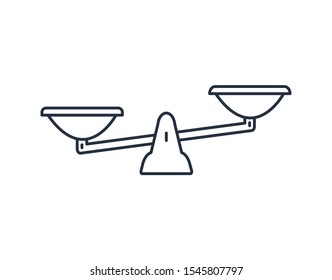 Scales line icon. Libra sign. Vector illustration