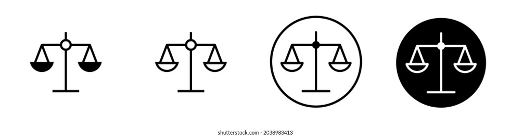 Scales line icon set. Vector design elements
