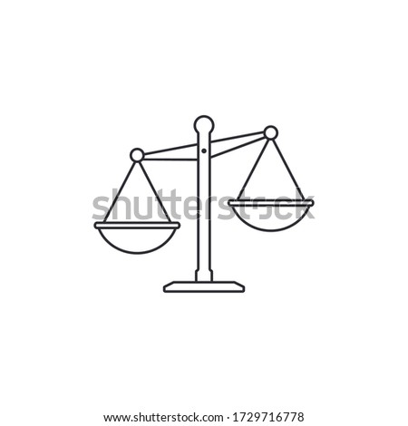 Scales line Icon Vector isolated on white background. Scale outline simple sign.
