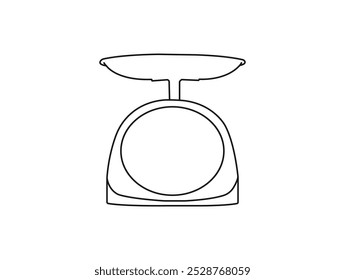 Scales line icon. Vector outline scale illustration. Symbol and logo of equality and outline concept court in simple linear style. libra equality line outline icon on white background.