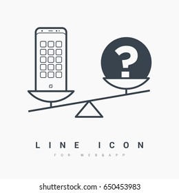 Scales line vector icon 