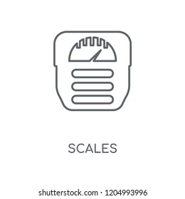 Scales linear icon. Scales concept stroke symbol design. Thin graphic elements vector illustration, outline pattern on a white background, eps 10.