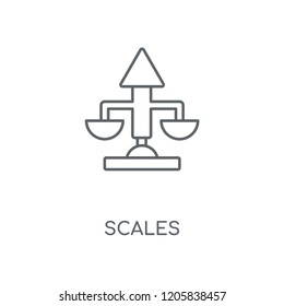 Scales linear icon. Scales concept stroke symbol design. Thin graphic elements vector illustration, outline pattern on a white background, eps 10.