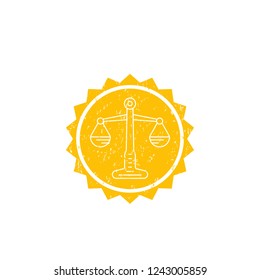 Scales, linear style vector badge