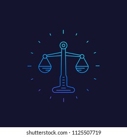 Scales, linear style vector icon