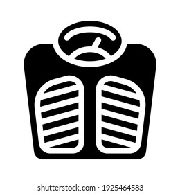 escalas para medir el vector de iconos de glifo de peso. escalas para medir el signo de peso. símbolo de contorno aislado ilustración negra