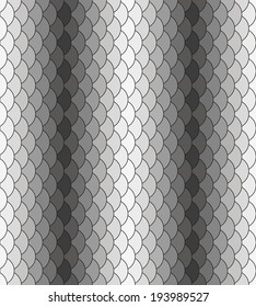 Scales monochrome black-white repeating pattern. Seamless texture