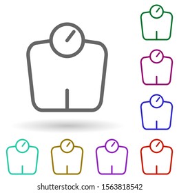 Scales multi color icon. Simple thin line, outline vector of health icons for ui and ux, website or mobile application