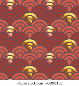 Scales ornament. Seamless vector pattern.