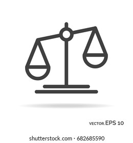 Scales outline icon black color isolated on white background