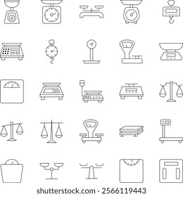 Scales outline vector icons pack