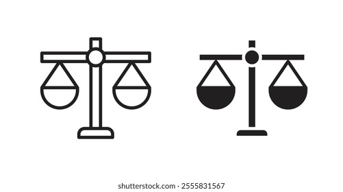 Scales outlined and solid icon vector collection.