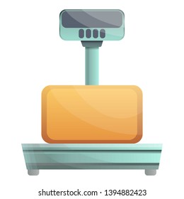 Scales for parcel box icon. Cartoon of scales for parcel box vector icon for web design isolated on white background