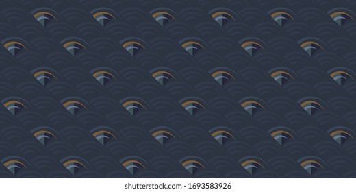 Scales pattern minimalist masculine abstract geometric motif. Seamless arch background stylish triangular oriental design. All over elegant foulard print block for apparel textile, mens polo t shirt.