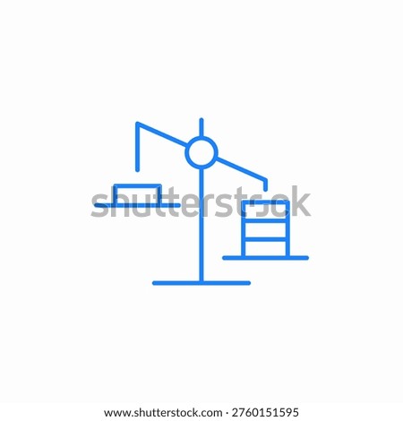 scales rectangle imbalance inequality difference value quantity icon sign vector