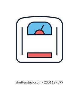 Escala el icono de línea vectorial relacionada. Aislado sobre fondo blanco. Ilustración vectorial. Trazo editable