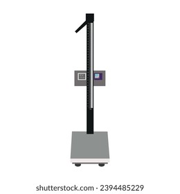 
Мedical scales with a ruler for measuring height. Medical instrument. Vector illustration on a white background isolated.