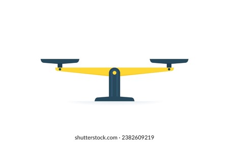 Escala con el mismo equilibrio. Libra en equilibrio aislado en el fondo blanco. Ilustración vectorial.