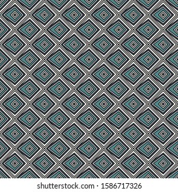 Scales seamless surface pattern. Ethnic, tribal wallpaper. Rhombuses, diamonds motifs. Ornamental abstract background. Repeated geometric figures. Digital paper, textile print, page fill. Vector art
