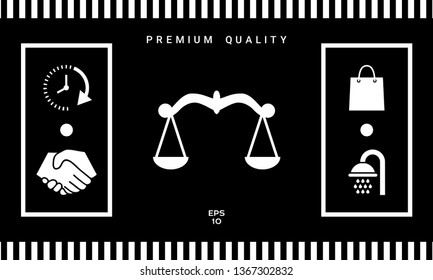 Scales symbol, Icon. Graphic elements for your design