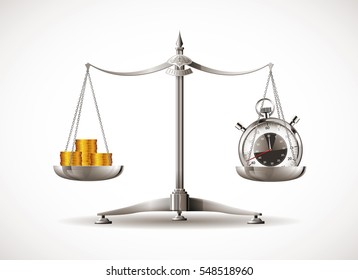 Scales - time is money - concept