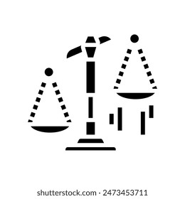 scales tipping favor progress glyph icon vector. scales tipping favor progress sign. isolated symbol illustration