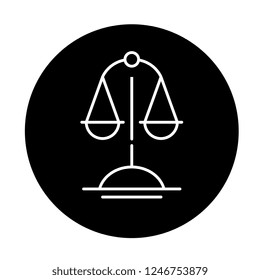 Scales of truth black icon, vector sign on isolated background. Scales of truth concept symbol, illustration 