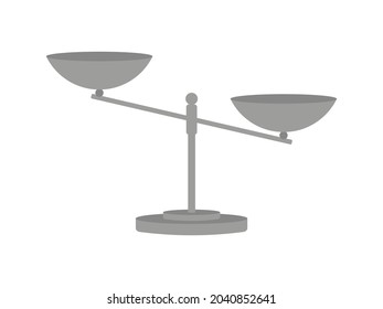 Scales with two bowls on a white background