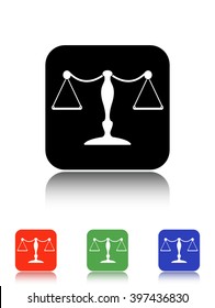 scales vector icon - black and colored buttons