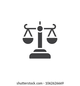 Scales vector icon. filled flat sign for mobile concept and web design. Libra simple solid icon. Symbol, logo illustration. Pixel perfect vector graphics