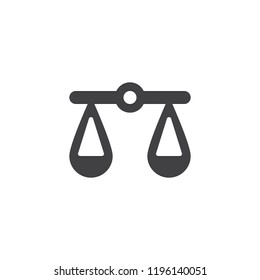 Scales vector icon. filled flat sign for mobile concept and web design. Balance simple solid icon. Symbol, logo illustration. Pixel perfect vector graphics
