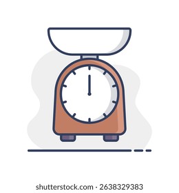 Scales vector icon. Kitchen appliance. Graph symbol for cooking web site design, logo, app, UI