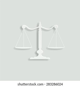 scales vector icon - paper illustration
