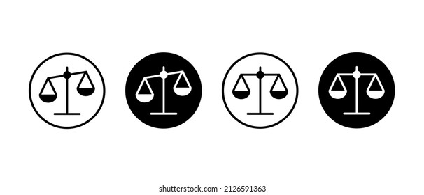Scales vector icons set. Law and Justice symbol