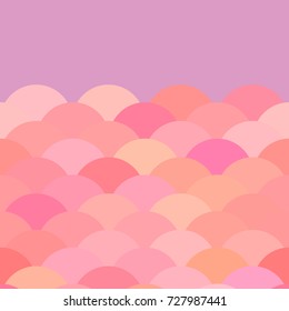 scales, wave card banner design for text abstract simple Nature background with japanese purple lilac pink circle pattern. Vector illustration