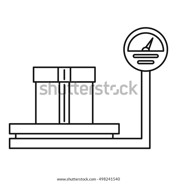 Scales Weighing Box Icon Outline Illustration Stock Vector (Royalty ...